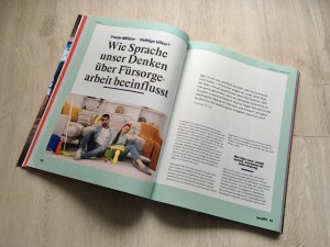 Artikel „Sprache und Care-Arbeit“ von Sarah Zöllner im Magazin FemMit